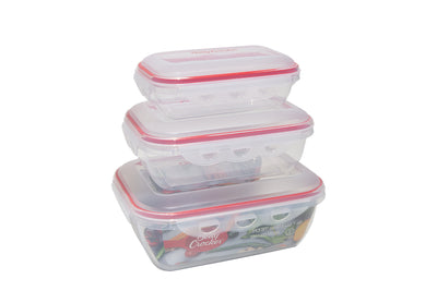 Betty Crocker Rectangular Storage Container SET 3Pcs (580/1300/2500ML)