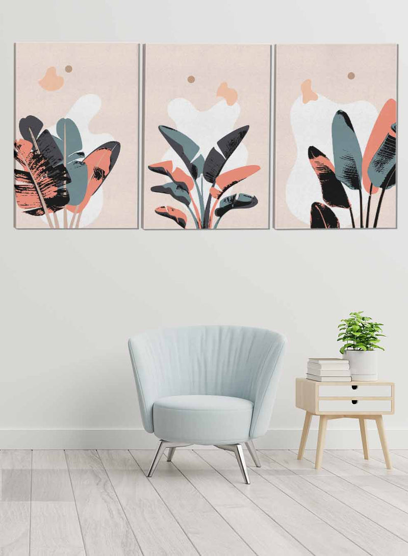 Tropical Foliage Abstract Paintings(set of 3)