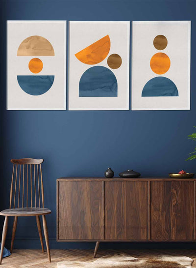 Trendy Circles And Shapes Paintings(set of 3)