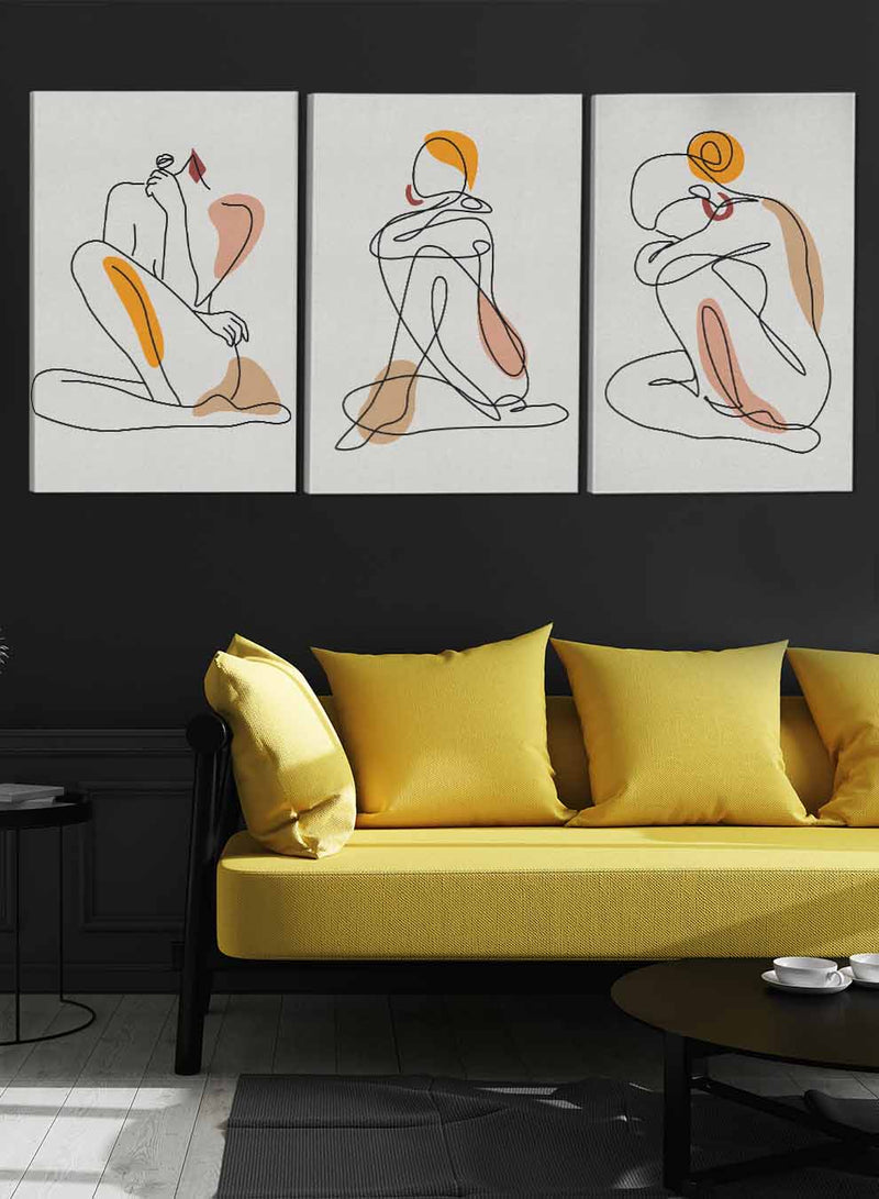 Woman Abstract Paintings(set of 3)