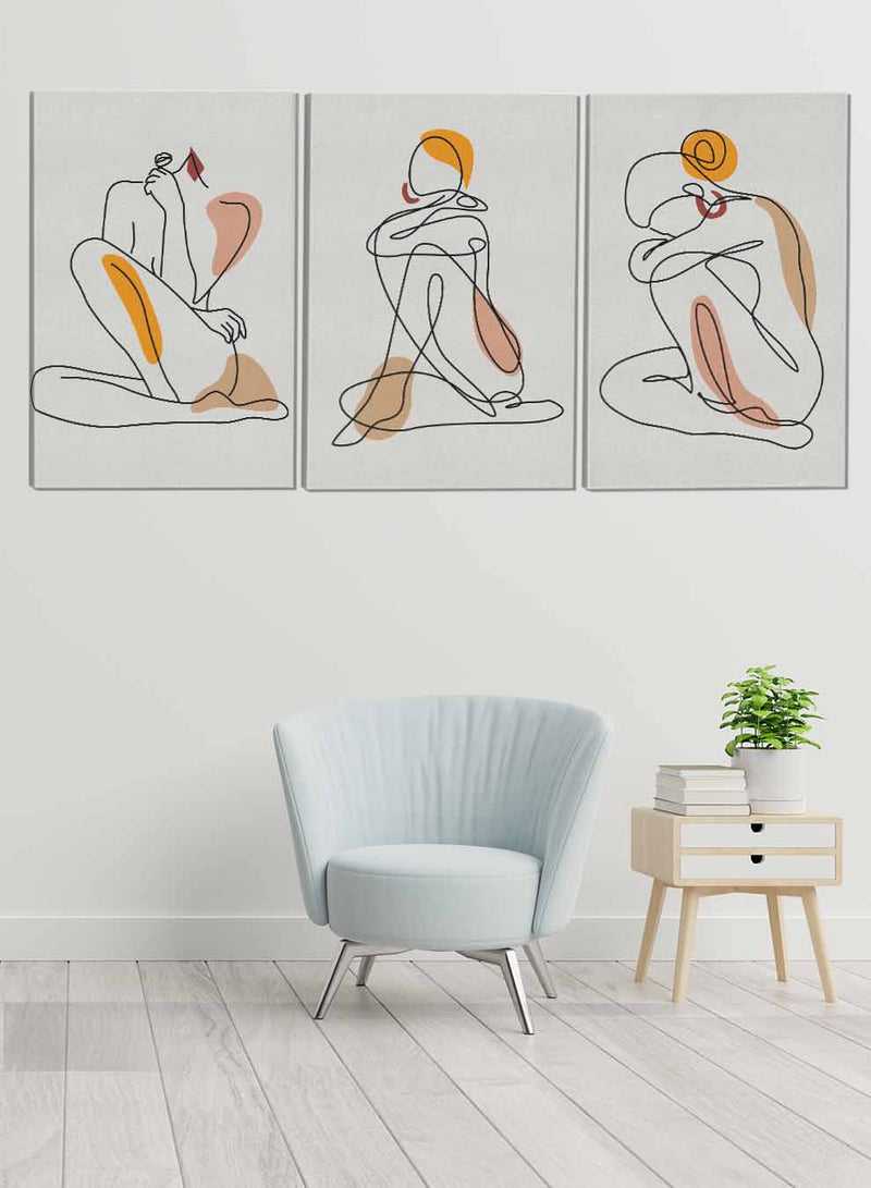 Woman Abstract Paintings(set of 3)