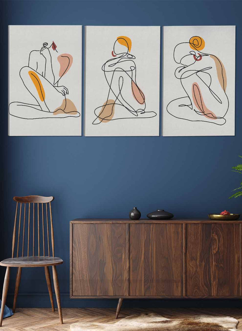 Woman Abstract Paintings(set of 3)