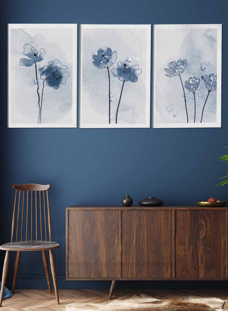 Wildflower Abstract Paintings(set of 3)