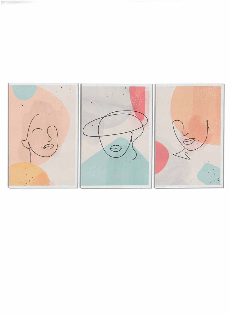 Women Faces Abstract Paintings(set of 3)