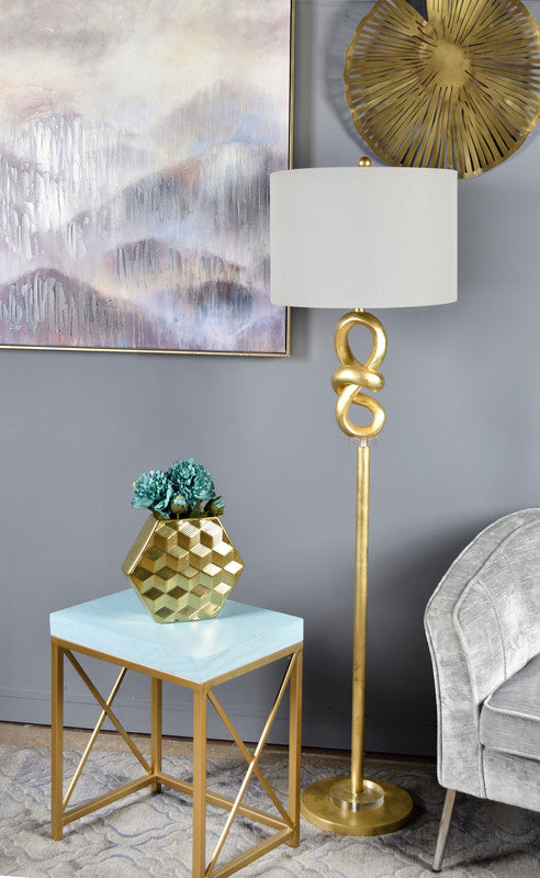 63 HT TABLE LAMP  17X17X12 SHADE; Gold Foil finish with