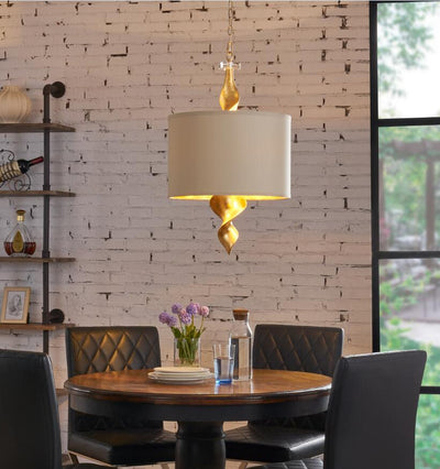 Twister Shade 31 H Gold Foil Finish Pendant Lamp