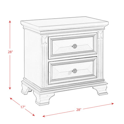 Calloway Nightstand Antique White Color