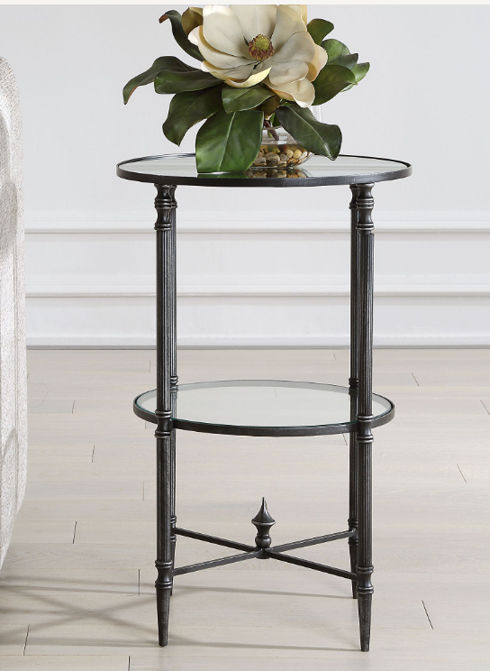 Henzler 40 W x 63 H x 40 D Round Accent Table with Mirror Top