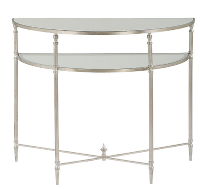 Henzler 91 W x 76 H x 45 D Demilune Console Table with Mirror Top