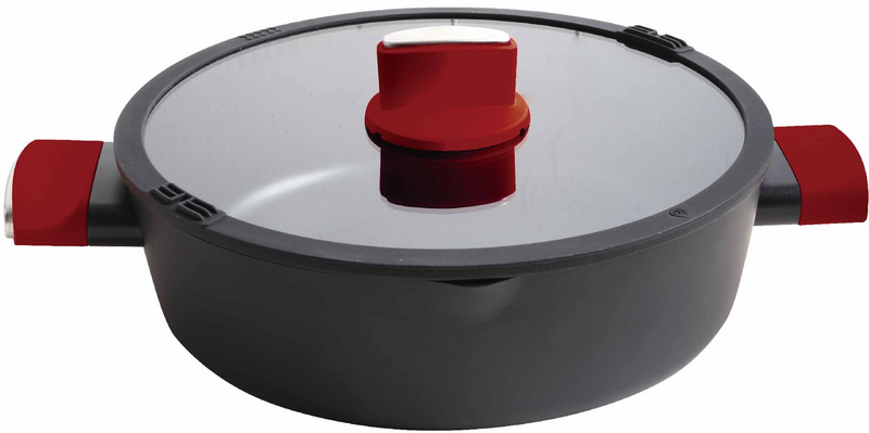 Betty Crocker Forged Aluminum Shallow Casserole & Lid (24CM-Thickness 2.8MM)