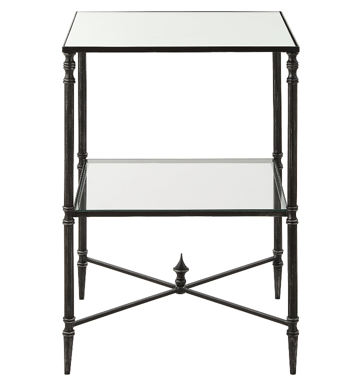 Henzler 65 W x 66 H x 45 D Silver Rectangle End Table with Mirror Top