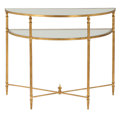 Henzler 91 W x 76 H x 45 D Demilune Console Table with Mirror Top