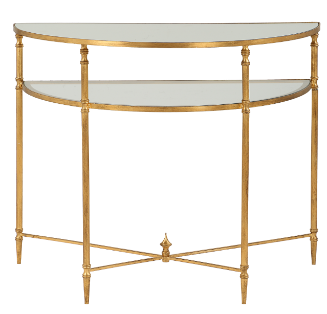 Henzler 91 W x 76 H x 45 D Demilune Console Table with Mirror Top