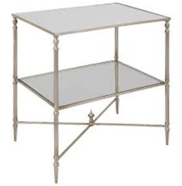 Henzler 65 W x 66 H x 45 D Silver Rectangle End Table with Mirror Top