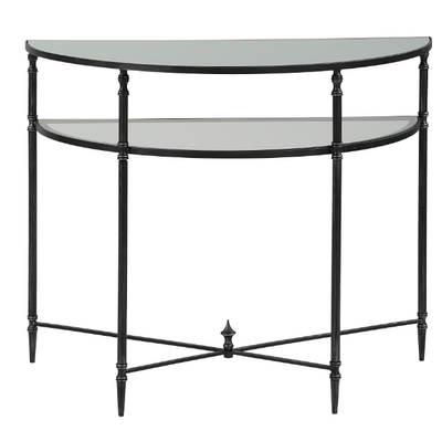 Henzler 91 W x 76 H x 45 D Demilune Console Table with Mirror Top