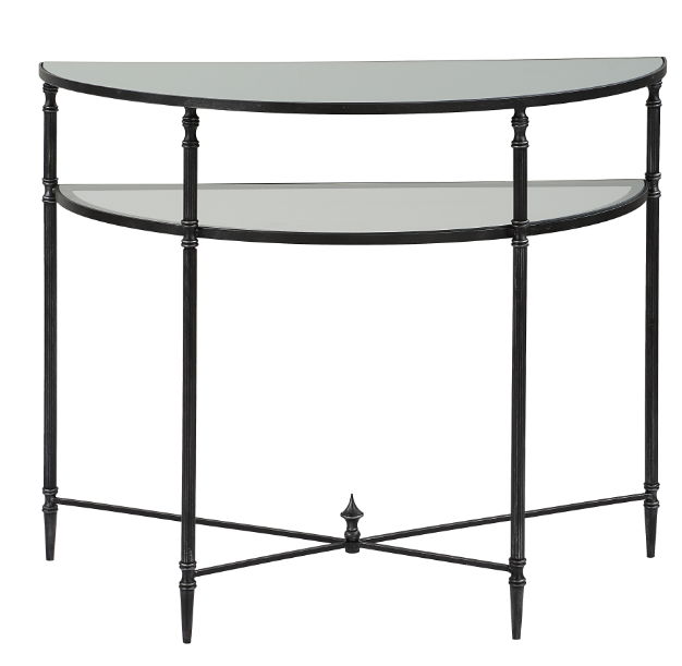 Henzler 91 W x 76 H x 45 D Demilune Console Table with Mirror Top