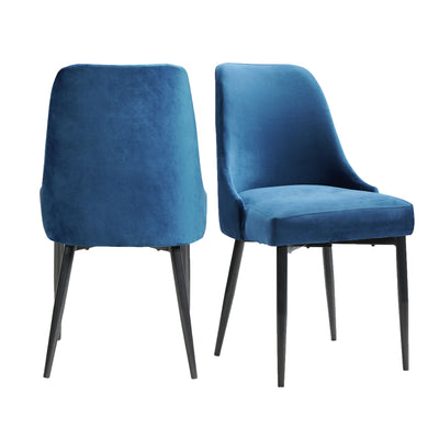 Celeste Dining Side Chair w/Blue Fabric (2 Per Carton)