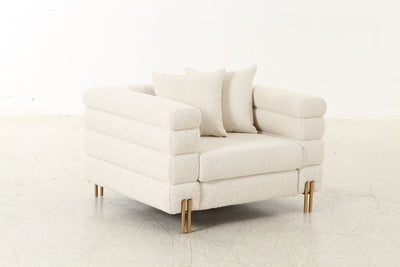 Layers Square Bouclé Cream Chair