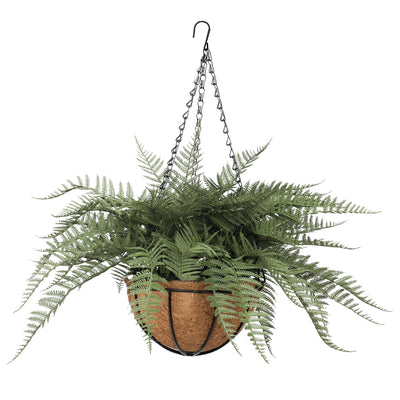 Light Green Big Fern Hanging Basket 55CM Outdoor Fire Retard