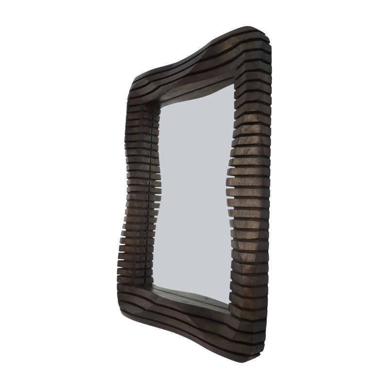 41X30 KENSINGTON SLATTED WOOD MIRROR, BROWN