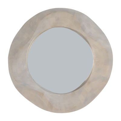 36X36 CAILEN TXTURED ROUND WOODEN MIRROR,WHITEWASH