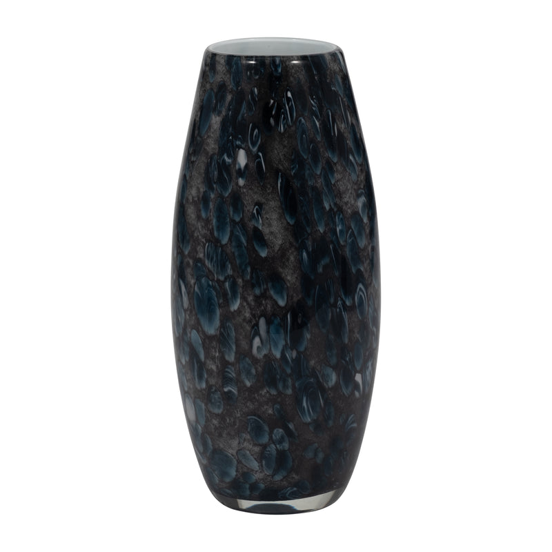 11 AMALDA LARGE BLUE GLASS VASE