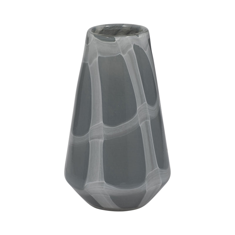 9 VICTORIA MEDIUM GRAY GLASS VASE