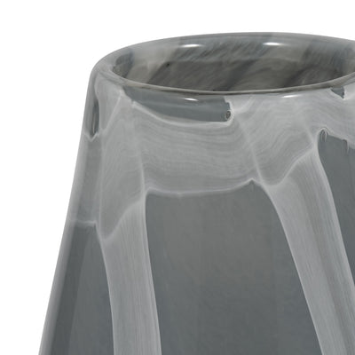 9 VICTORIA MEDIUM GRAY GLASS VASE