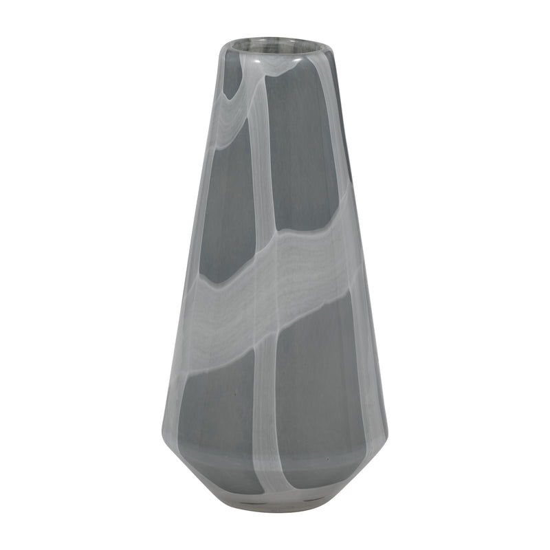 11 VICTORIA LARGE GRAY GLASS VASE