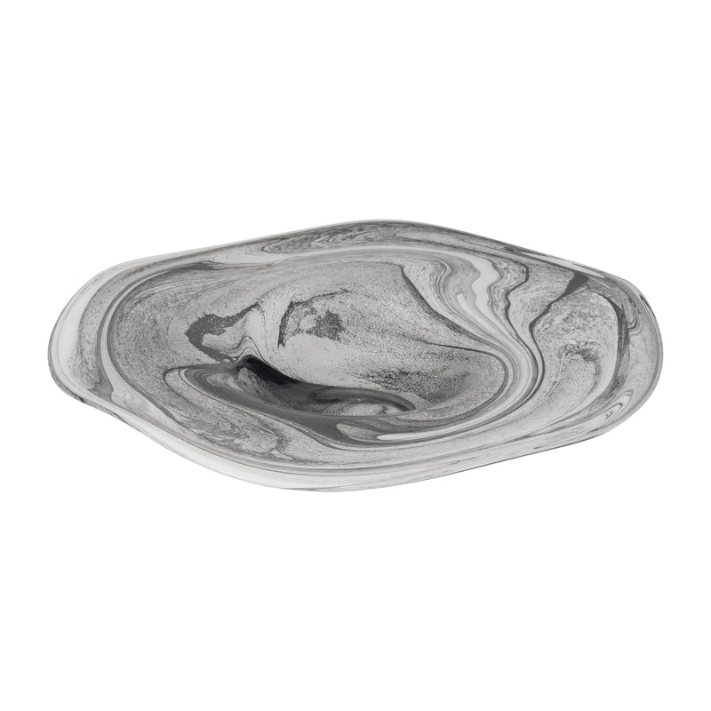 21 KATRINA GRAY SWIRL GLASS CHARGER PLATE