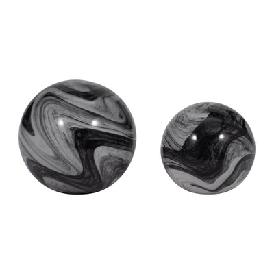 S/2 5/6 KATRINA GRAY SWIRL SPHERES