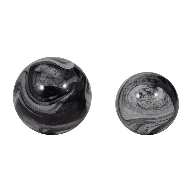 S/2 5/6 KATRINA GRAY SWIRL SPHERES