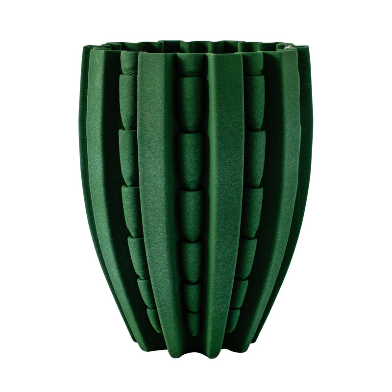 15 LAKELAND 3D PRINTED VASE, GREEN