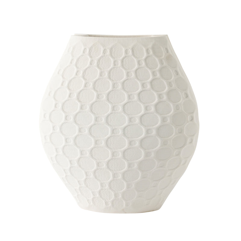 16 ELPHANTINE 3D PRINTED VASE, IVORY/BEIGE