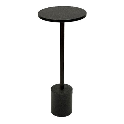 BLACK GRANITE MARBLE AND GOLD EPL MS DRINK TABLE BLACK NICKLE