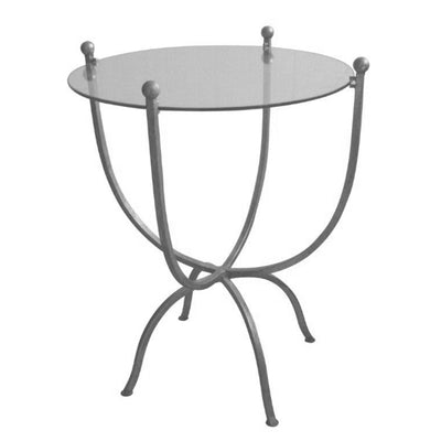 METAL & GLASS SIDE TABLE SILVER