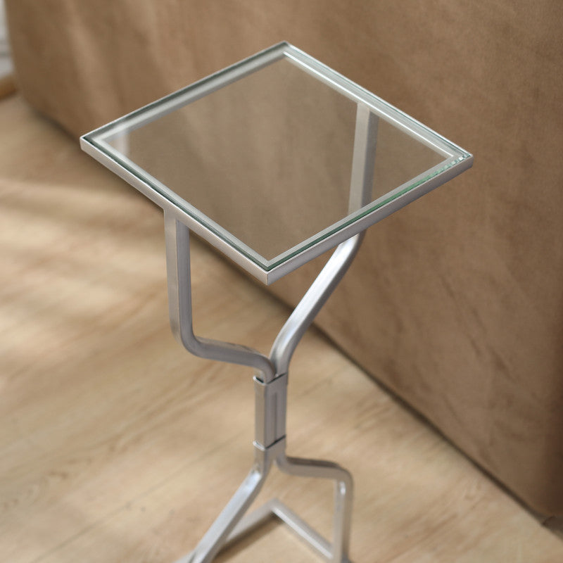 HOUR GLASS SILVER SIDE TABLE