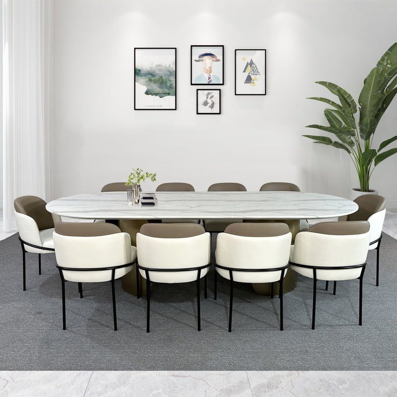 Oval Marble Dining Table -8 Persons