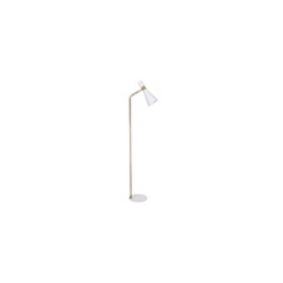 60 METAL FLOOR LAMP, WHITE/GOLD