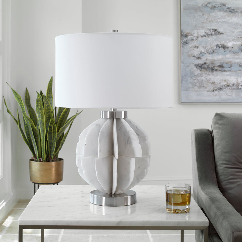 Uttermost Repetition White Marble Table Lamp