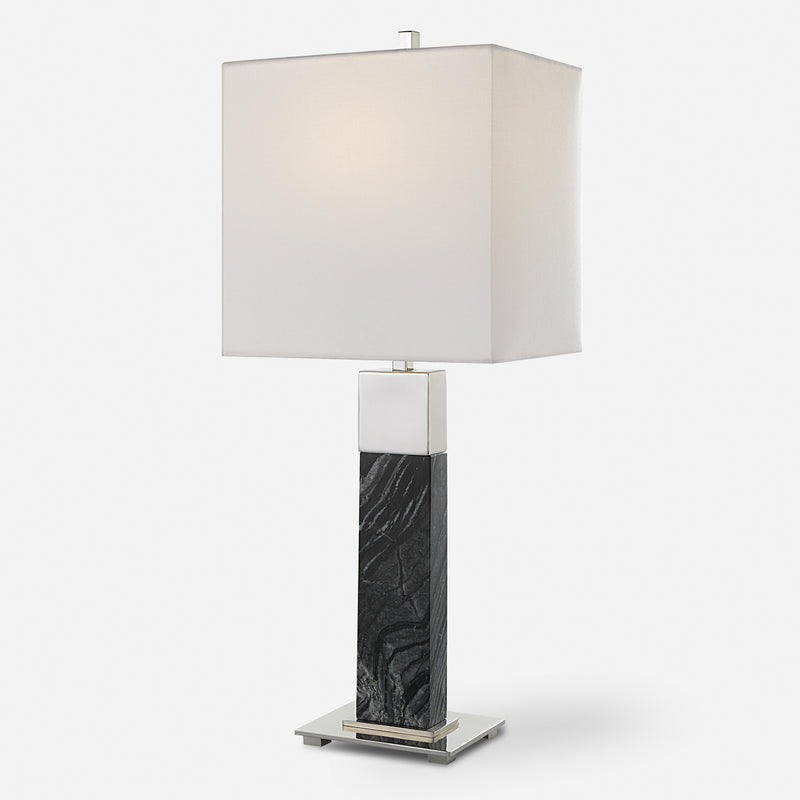 Uttermost Pilaster Black Marble Table Lamp