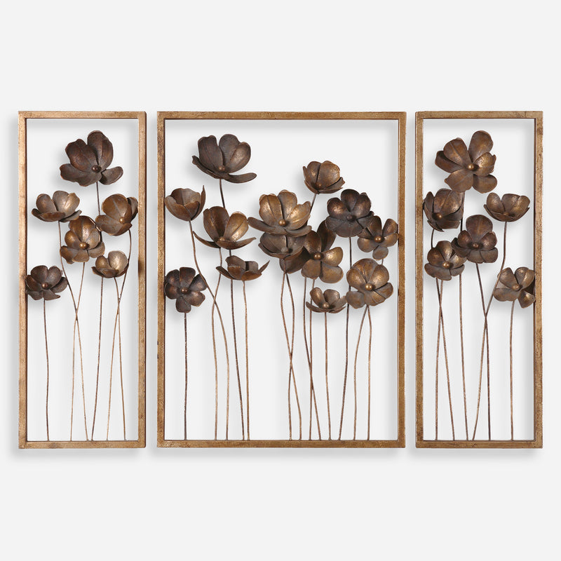 Metal Tulips Wall Decor, S/3