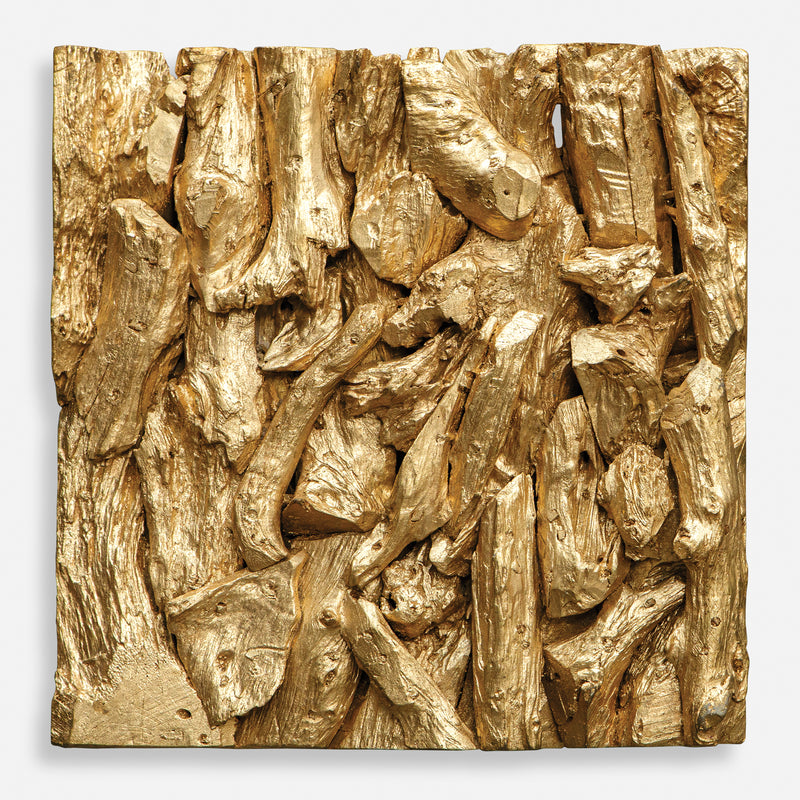 Rio Wood Wall Decor, Gold