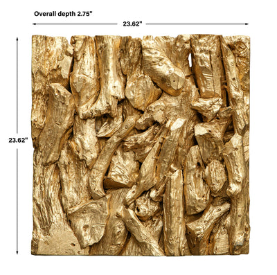 Rio Wood Wall Decor, Gold