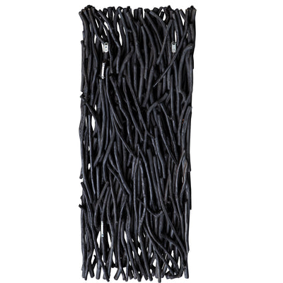 Gathered Teak Wood Wall Decor, Black