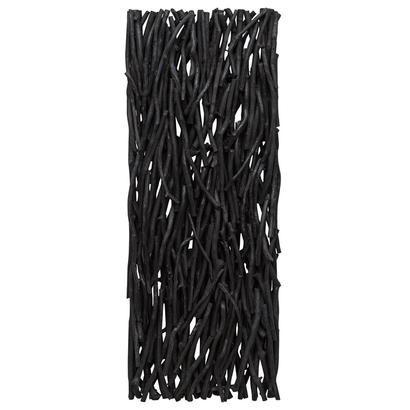 Gathered Teak Wood Wall Decor, Black