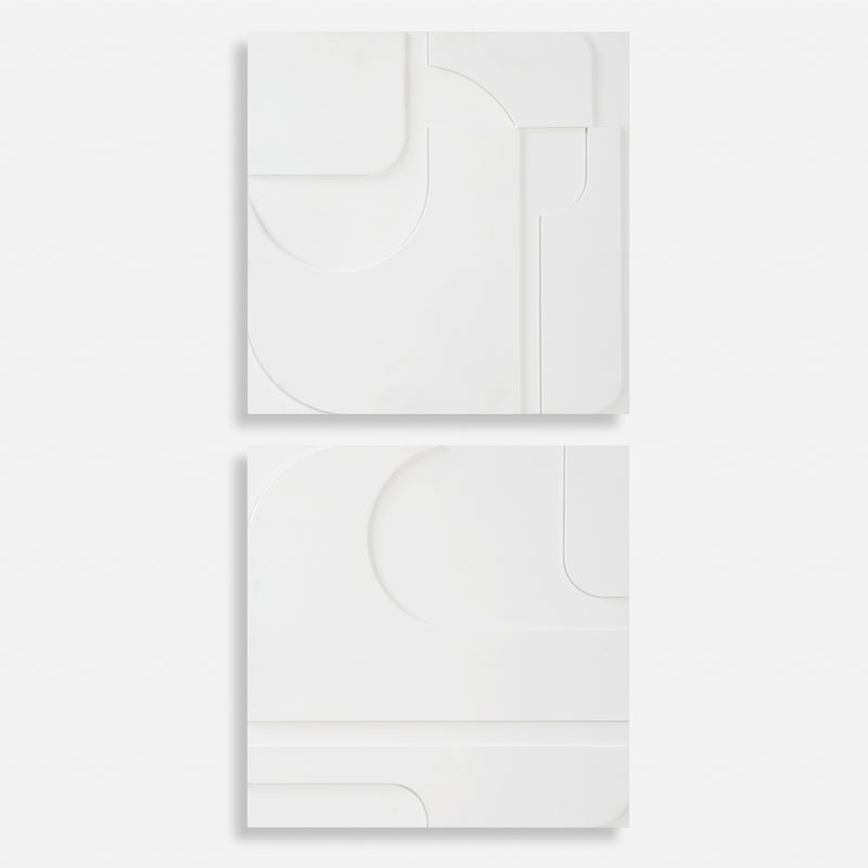 Contours White Wall Decor, S/2