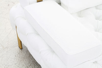 Tufting White Loveseat