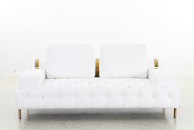 Tufting White Loveseat