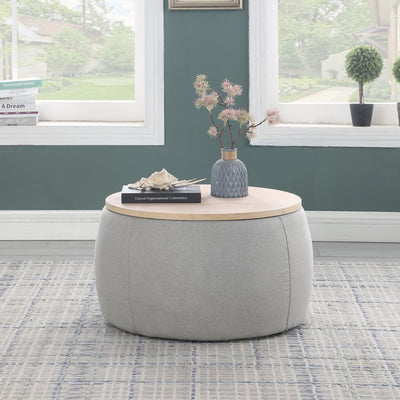 Alhome Linen Pouf(60x45x45) - Ashen